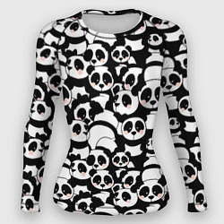 Рашгард женский Чёрно-белые панды, цвет: 3D-принт