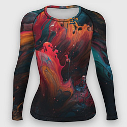 Рашгард женский Разноцветные брызги краски, цвет: 3D-принт
