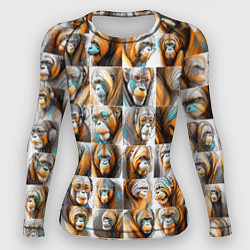 Рашгард женский Орангутаны, цвет: 3D-принт