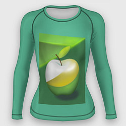Рашгард женский Зеленое яблоко на мятном фоне, цвет: 3D-принт