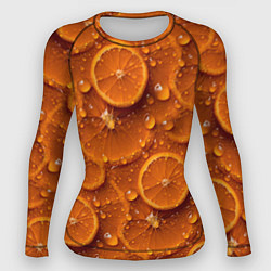 Рашгард женский Сочная текстура из долек апельсина, цвет: 3D-принт