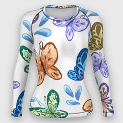 Рашгард женский Стая водных бабочек, цвет: 3D-принт