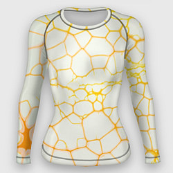 Рашгард женский Жёлтые разломы, цвет: 3D-принт