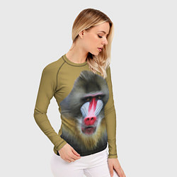 Рашгард женский Мандрил обезьяна, цвет: 3D-принт — фото 2