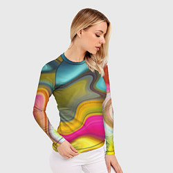 Рашгард женский Волны цвета, цвет: 3D-принт — фото 2