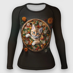 Рашгард женский Кот в пицце, цвет: 3D-принт