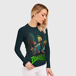 Рашгард женский Зомби Симпсоны, цвет: 3D-принт — фото 2