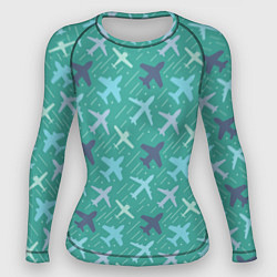 Рашгард женский Самолётики, цвет: 3D-принт