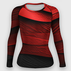 Рашгард женский Шероховатая красно-черная текстура, цвет: 3D-принт