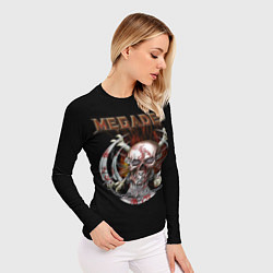 Рашгард женский Megadeth - боевой череп, цвет: 3D-принт — фото 2