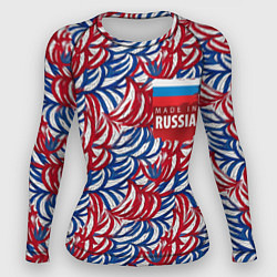 Рашгард женский Флаг России и узоры, цвет: 3D-принт