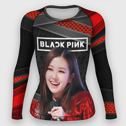 Женский рашгард Rose Blackpink black red