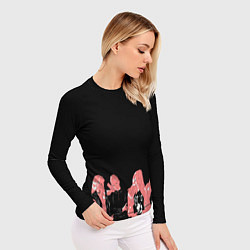Рашгард женский Black pink на черном, цвет: 3D-принт — фото 2
