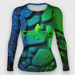 Женский рашгард CS GO green black abstract