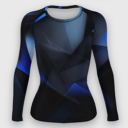 Рашгард женский Черная и голубая текстура, цвет: 3D-принт