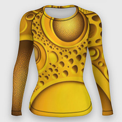 Рашгард женский Желтая объемная текстура, цвет: 3D-принт