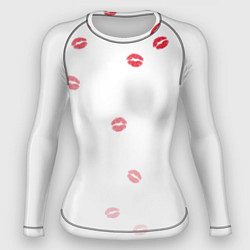 Рашгард женский Следы поцелуев губы, цвет: 3D-принт