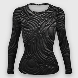 Рашгард женский Черная текстура из кожи, цвет: 3D-принт