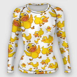 Рашгард женский Yellow ducklings, цвет: 3D-принт