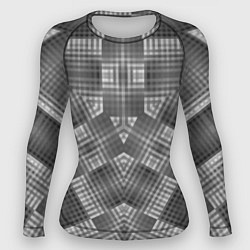 Рашгард женский В серых тонах геометрический узор, цвет: 3D-принт