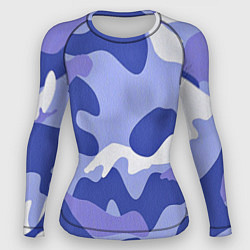Рашгард женский Камуфляжный узор голубой, цвет: 3D-принт