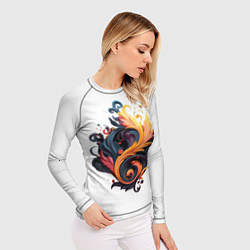 Рашгард женский Пламя феникса, цвет: 3D-принт — фото 2