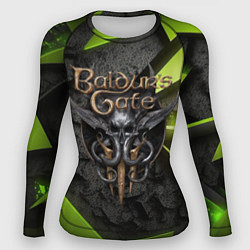 Рашгард женский Baldurs Gate 3 logo green abstract, цвет: 3D-принт