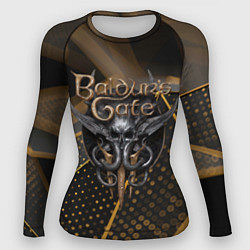 Рашгард женский Baldurs Gate 3 logo dark gold geometry, цвет: 3D-принт
