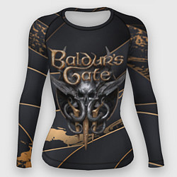 Рашгард женский Baldurs Gate 3 logo dark logo, цвет: 3D-принт