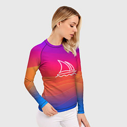 Рашгард женский Midjourney Логотип с фоном, цвет: 3D-принт — фото 2