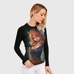 Рашгард женский Девушка лисица в школьной форме, цвет: 3D-принт — фото 2