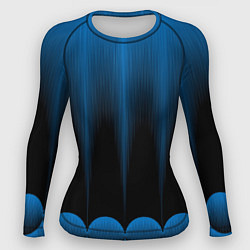 Рашгард женский Сине-черный градиент в полоску, цвет: 3D-принт