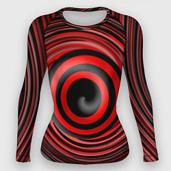 Рашгард женский Красно-черный вихрь, цвет: 3D-принт