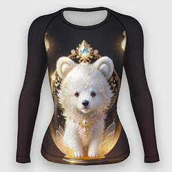 Рашгард женский Белый медвежонок с фонариками, цвет: 3D-принт