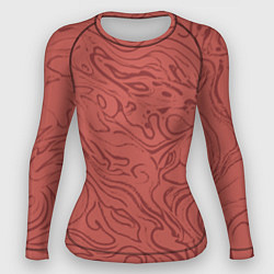 Рашгард женский Пыльно-розовый абстракция разводы, цвет: 3D-принт