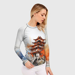 Рашгард женский Японский замок, цвет: 3D-принт — фото 2