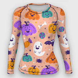Женский рашгард Halloween - pumpkins and ghosts