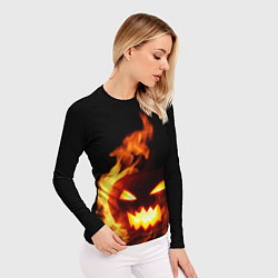 Рашгард женский Тыква в огне, цвет: 3D-принт — фото 2