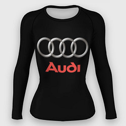 Рашгард женский Audi sport на чёрном, цвет: 3D-принт