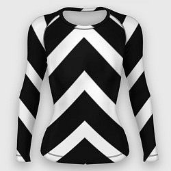 Рашгард женский Черно-белые полoсы, цвет: 3D-принт