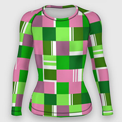 Рашгард женский Ретро квадраты ванильные, цвет: 3D-принт