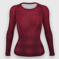 Рашгард женский Изысканный красный узорчатый, цвет: 3D-принт