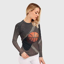 Рашгард женский Мяч баскетбольный, цвет: 3D-принт — фото 2