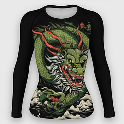 Рашгард женский Символ года зеленый дракон, цвет: 3D-принт