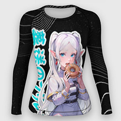 Рашгард женский Фрирен кушает пончик, цвет: 3D-принт