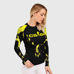 Рашгард женский CS GO краски желтые, цвет: 3D-принт — фото 2