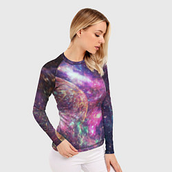 Рашгард женский Пурпурные космические туманности со звездами, цвет: 3D-принт — фото 2