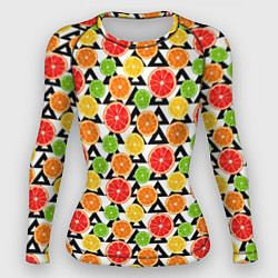 Рашгард женский Citrus pattern, цвет: 3D-принт