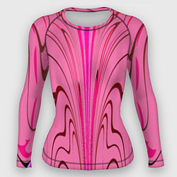 Женский рашгард Плавные линии на розовом фоне