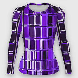 Рашгард женский Фиолетовые прямоугольники, цвет: 3D-принт